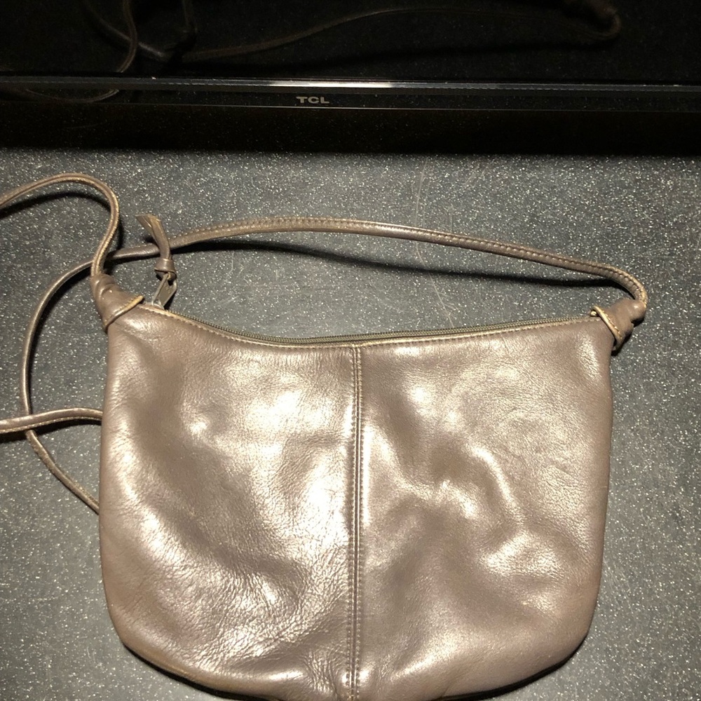 Luxurious Gray Crescent Shoulder Bag
